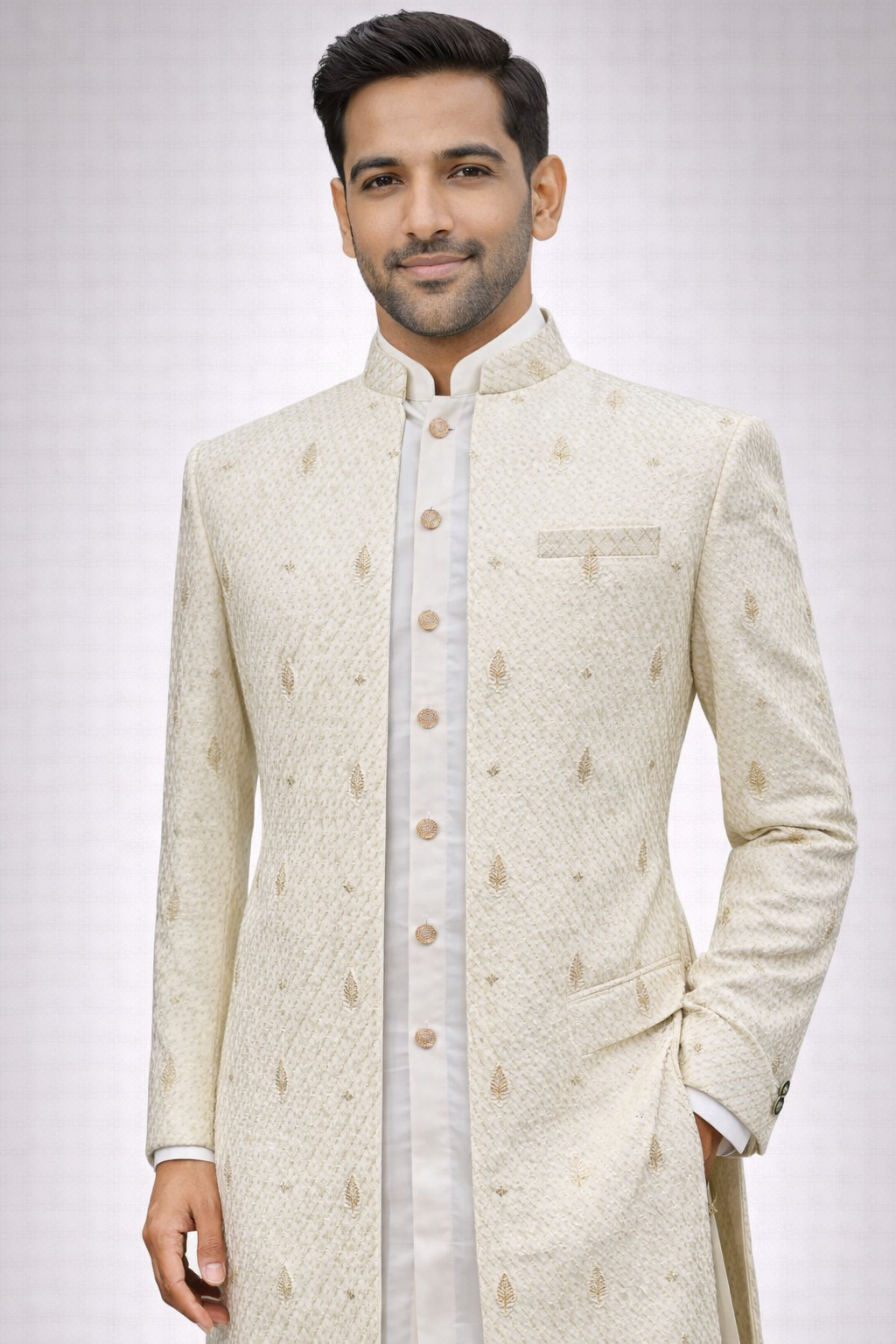 Ivory Regal Embroidered Sherwani