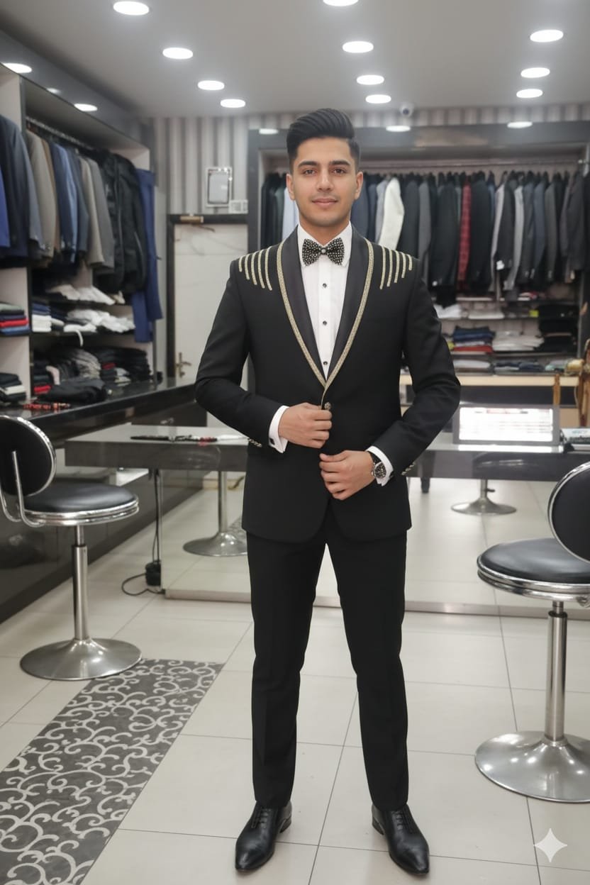 Steel Blue Contemporary Sherwani