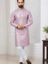 Aarav Blush Pink Geometric Motif Printed Kurta