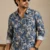 Midnight Blue Botanical Print Cotton Shirt