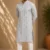 Aarav Ivory Gold Motif Embroidered Cotton Kurta