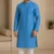 Aarav Royal Blue Gold Diamond Printed Cotton Kurta