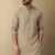 Aarav Beige Textured Linen Cotton Kurta