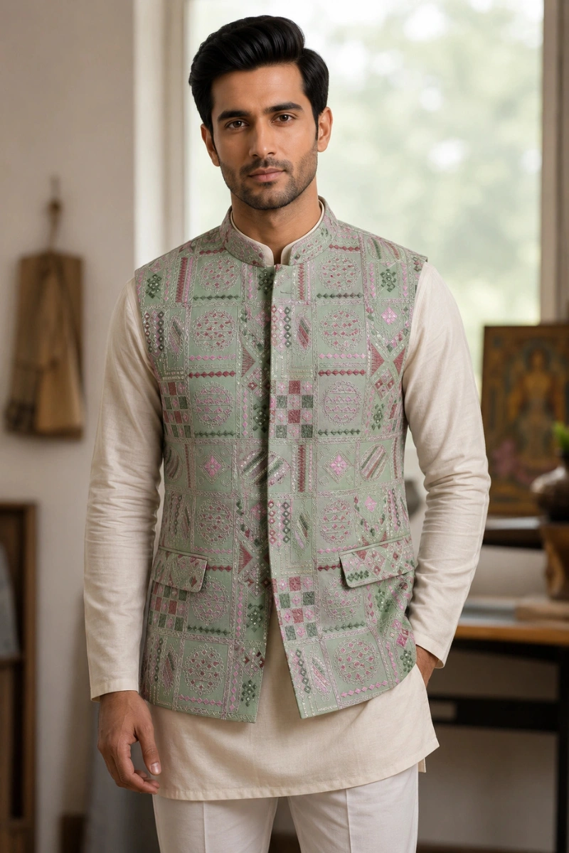 Ivory Gold Heritage Motif Kurta
