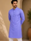 Aarav Lavender Textured Ethnic Kurta