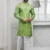 Aarav Lime Green Chevron Motif Printed Kurta