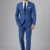 Steel Blue Windowpane Check Suiting Collection