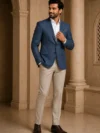 Slate Blue Fine Pinstripe Premium Blazer