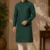 Aarav Deep Emerald Green Textured Cotton Kurta