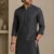 Aarav Charcoal Sequin Motif Embroidered Kurta