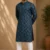 Aarav Midnight Blue Abstract Print Cotton Kurta