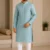 Aarav Sky Blue Textured Pattern Cotton Kurta