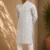 Aarav Ivory Printed Cotton Silk Kurta