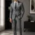 Charcoal Grey Textured Pinstripe Suiting