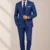 Rich Royal Blue Micro-Check Textured Suiting Collection
