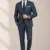 Dark Indigo Slate Blue Textured Suiting Collection