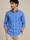 Aarav Blue Textured Cotton Shirt
